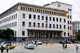 ユーロ導入のためのＥＲＭ２参加を控え、その準備を進めるブルガリア中央銀行＝７月２日、ソフィア（ブルームバーグ）